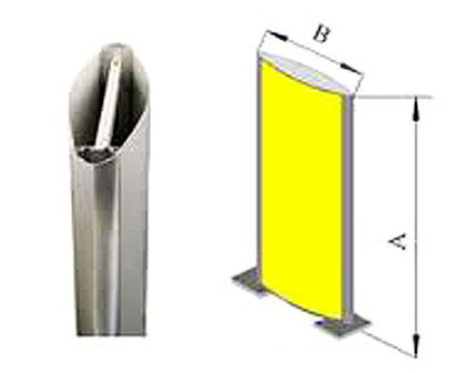 Pylon 2-seitig gewölbt ohne Statik