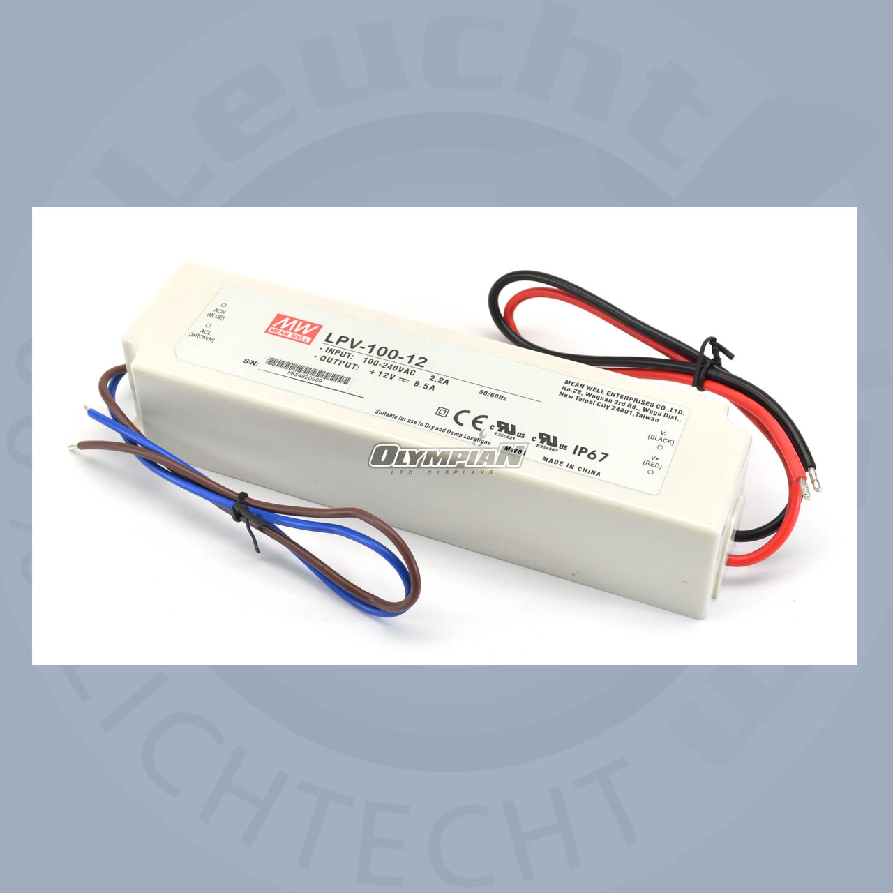 LPV-100-12 Meanwell Netzteil 230Volt  - 12V  8,5A 100Watt